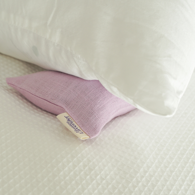 Hunter Lavender Farm Dried Lavender Sachet tucked in pillow
